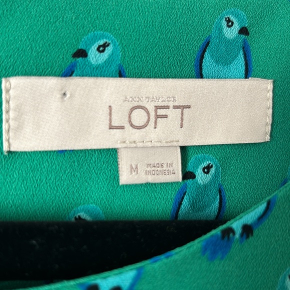 NWOT Anne Taylor LOFT bird print sheath dress - Picture 2 of 5